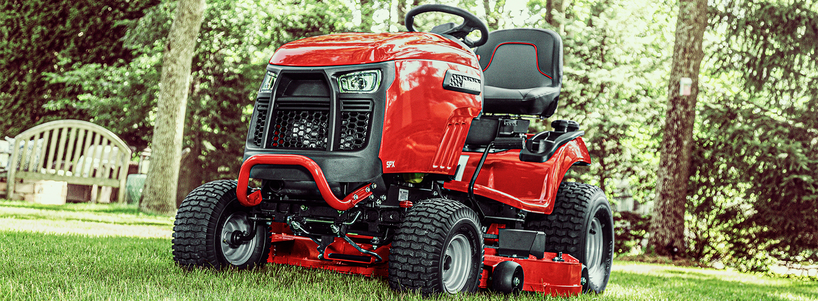 Snapper tractor in lawn outside