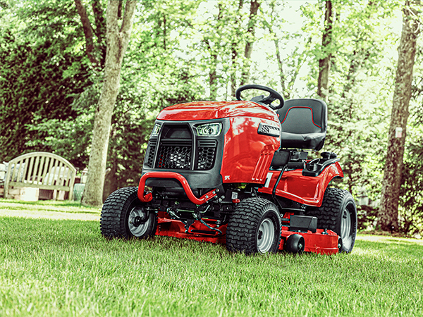 Snapper tractor in lawn outside